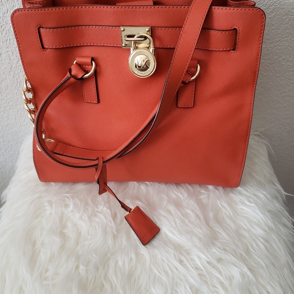 Michael Kors Hamilton Saffiano Tote in Clementine - Picture 2 of 7